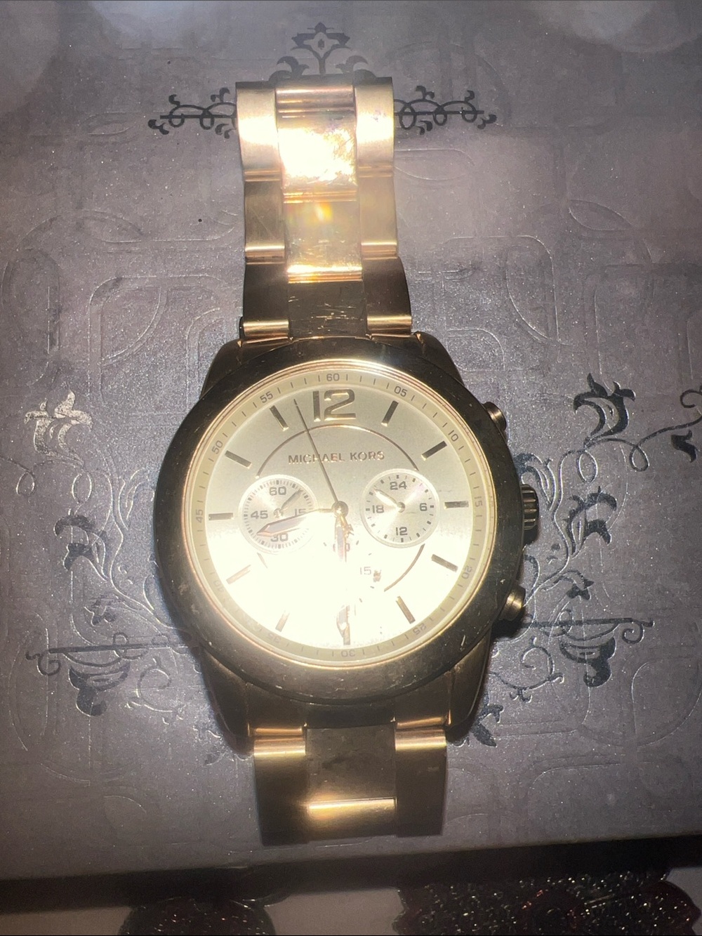 Michael Kors Rose Gold Stainless Steel Chronograph Watch